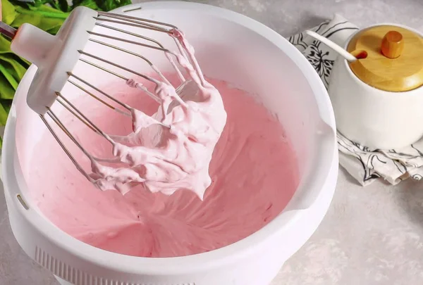 Whisk Everything Minutes High Speed Technique Main Thing Whip Cream — Foto Stock