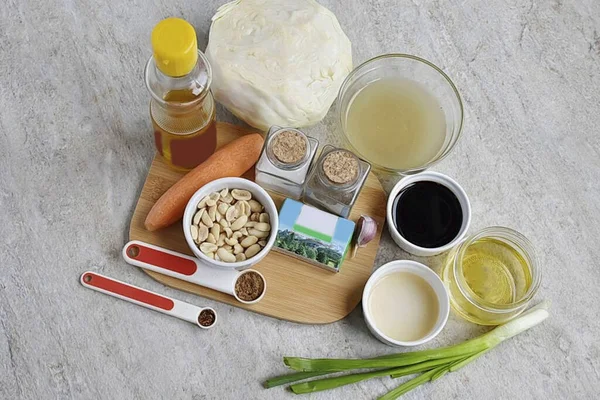 Prepare All Ingredients Needed Make Chinese Cabbage Salad — Foto Stock