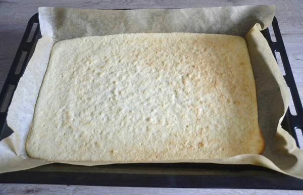 Bake Almond Sponge Cake 175 Degrees Minutes — Foto de Stock