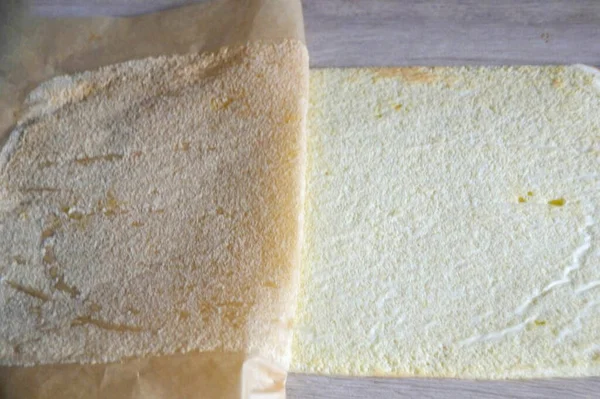 Carefully Remove Parchment Silicone Mat Biscuit — Fotografia de Stock