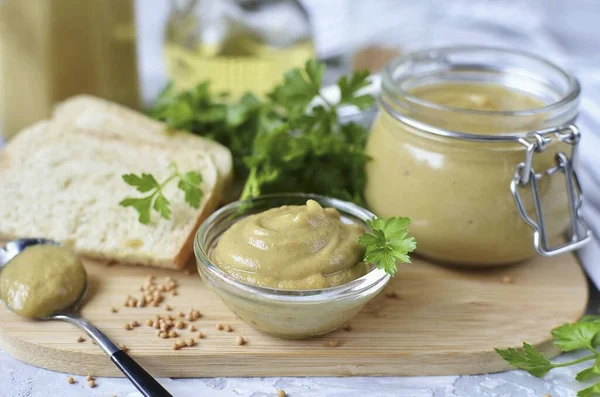 Mostaza Está Lista Puedes Intentarlo Esta Una Receta Sencilla Para — Foto de Stock