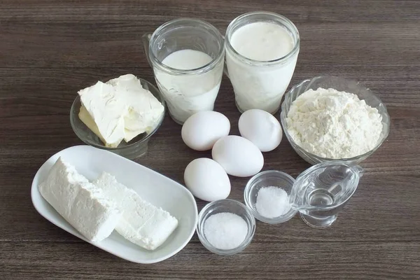 Bereiten Sie Alle Zutaten Für Die Herstellung Von Vecriga Kuchen — Stockfoto