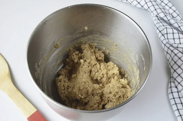 Mezclar Todo Bien Dejar Durante Minutos Para Suavizar Harina Avena — Foto de Stock