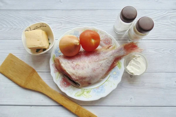 Připravte Všechny Ingredience Potřebné Tomu Aby Pečené Francouzské Basy — Stock fotografie