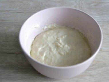 Tüm malzemeleri karıştırın, streç filmle kaplayın, fermantasyon için 10-12 saat oda sıcaklığında ayrılın..