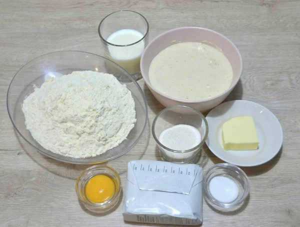 Prepare Todos Los Ingredientes Necesarios Para Hacer Croissants Sourdough Principio — Foto de Stock