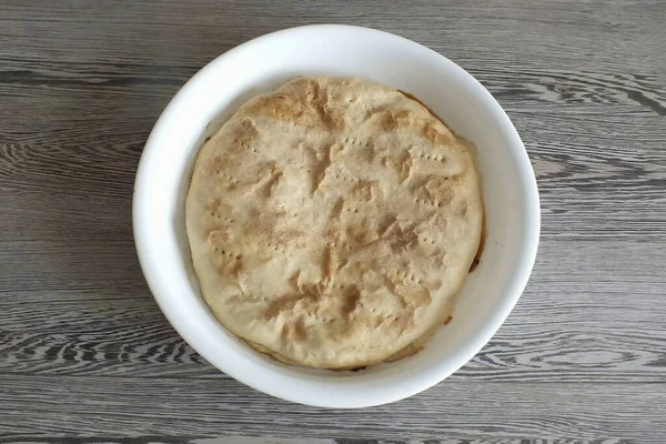 Después Que Haya Pasado Tiempo Retire Pastel Del Horno Debe — Foto de Stock