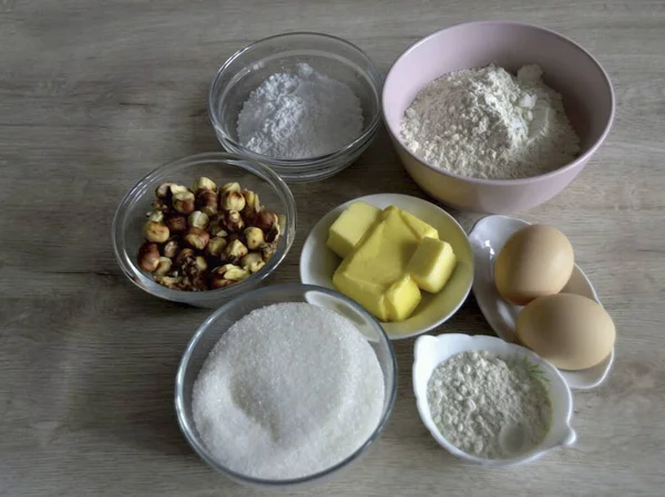 Prepare Todos Ingredientes Necessários Para Fazer Torta Varsóvia — Fotografia de Stock