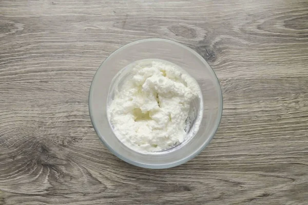 Mescolare Ricotta Con Zucchero Battere Tutto Con Frullatore Fino Quando — Foto Stock