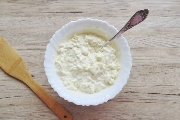 Keverjük Össze Összes Összetevőt Casserole — Stock Fotó