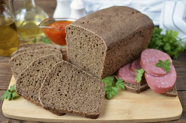 Наступного Дня Нас Чудовий Чорний Хліб Який Ароматний Спробувати — стокове фото