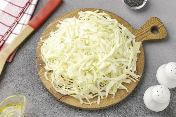 Dough Cooked Very Quickly Advise You Prepare Filling First Finely — Stock Photo, Image