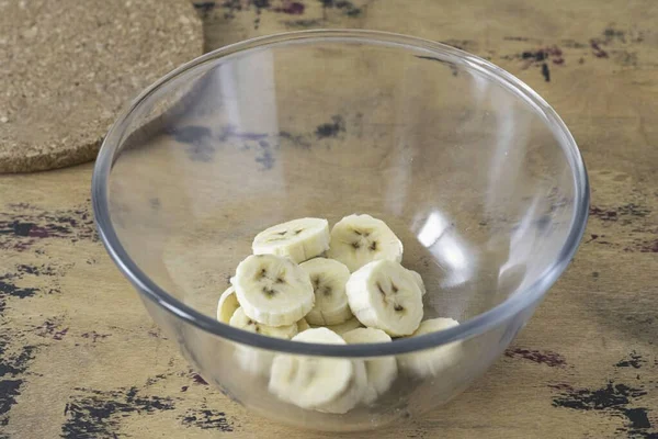Pelar Plátano Cortar Círculos — Foto de Stock