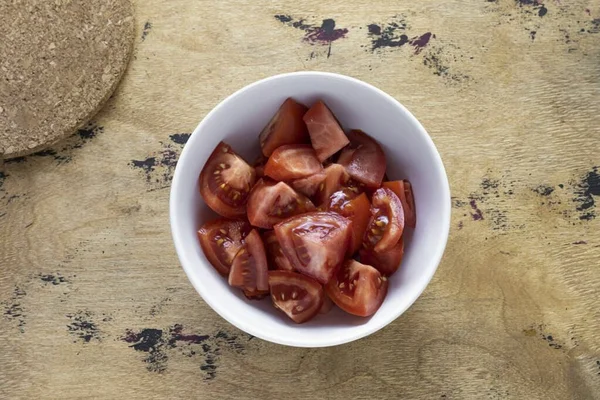 Wash Tomatoes Cut Slices Grind Blender Scroll Meat Grinder — Stock Photo, Image