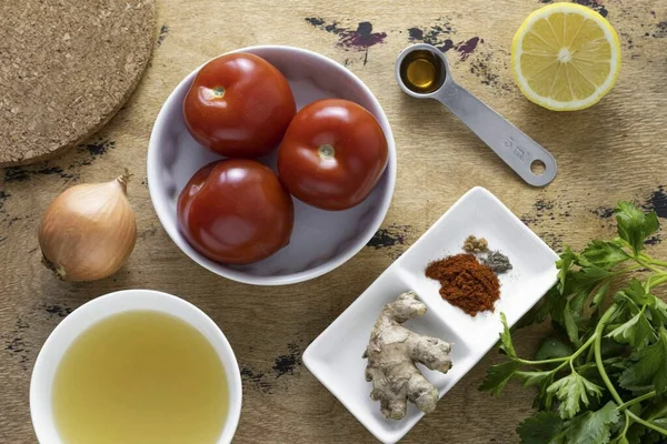 Подготовьте Ингредиенты Необходимые Приготовления Супа Магриб — стоковое фото