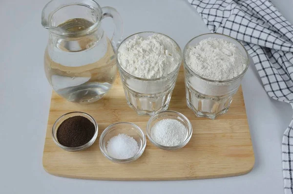 Prepare Todos Los Ingredientes Necesarios Para Hacer Pan Sin Levadura —  Fotos de Stock