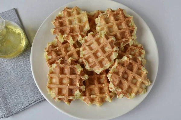 Got Waffles Waffles Moderately Sweet Have Light Apple Flavor Taste — Stock Photo, Image