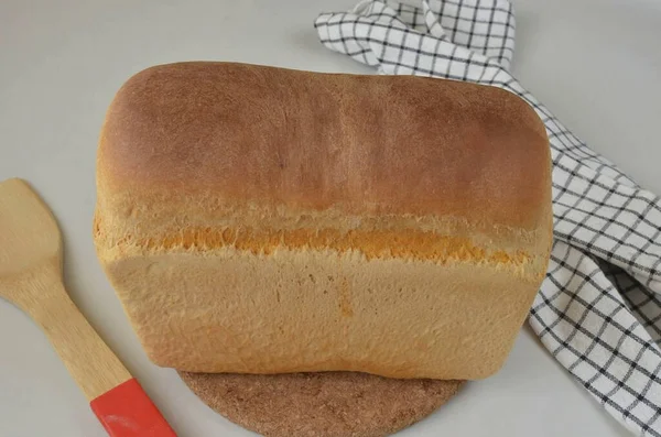 Pão Completamente Esfriado Está Pronto Para Comer Tenta — Fotografia de Stock
