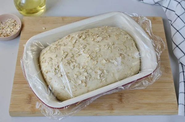 Hier Brood Minuten Zet Oven Aan 180 Graden Warm Hem — Stockfoto