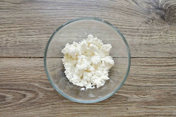 Triturar Queso Bol Con Tenedor —  Fotos de Stock