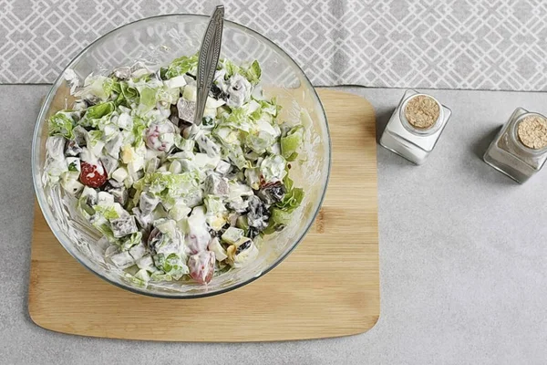 Salat Leicht Aber Gründlich Mischen — Stockfoto