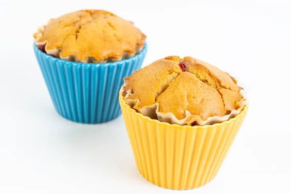 Magdalena Muffins Con Vainilla Los Cuencos Cerámica — Foto de Stock