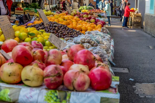 Diverse Vruchten Markt Rijeka Kroatië — Stockfoto