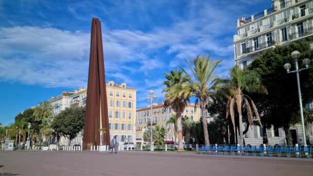 Nice France Septembre 2022 Neuf Lignes Obliques Sculpture Artiste Français — Video