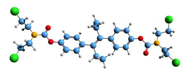 3D image of diethylstilbestrol skeletal formula - molecular chemical structure of  nonsteroidal estrogen isolated on white background clipart