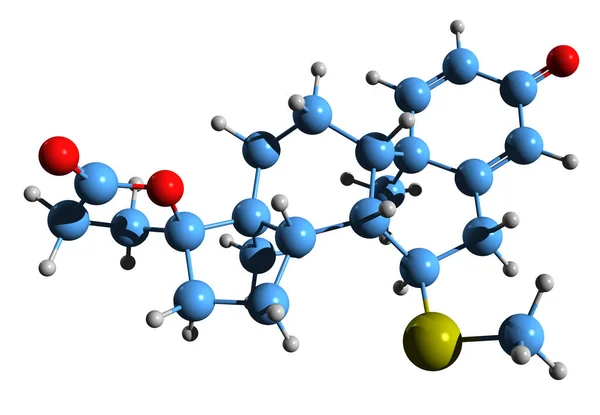 Beeld Van Thiomethylspironolactone Skeletformule Moleculaire Chemische Structuur Van Tms Geïsoleerd — Stockfoto