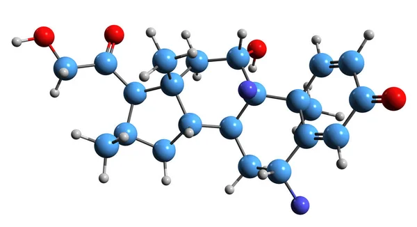 Diflorazon Vázképlet Képe Szintetikus Glükokortikoid Molekuláris Kémiai Szerkezete Fehér Alapon — Stock Fotó