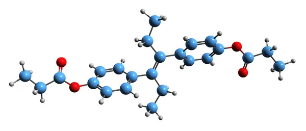 Imagem Fórmula Esquelética Dipropionate Diethylstilbestrol Estrutura Química Molecular Hormona Estrogênica — Fotografia de Stock