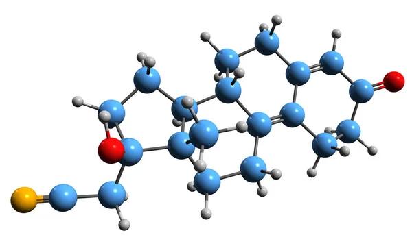 Imagem Fórmula Esquelética Dienogest Estrutura Química Molecular Medicação Progestina Isolada — Fotografia de Stock