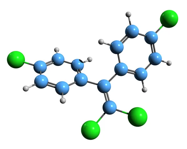Kép Diklór Difenil Diklór Etilén Csontváz Formula Molekuláris Kémiai Szerkezete — Stock Fotó