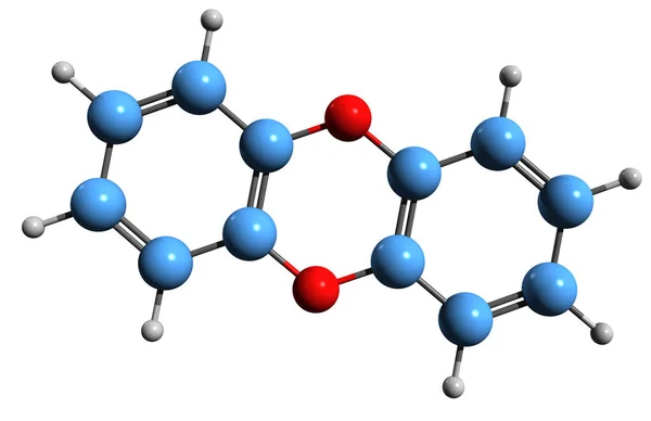 Εικόνα Του Σκελετικού Τύπου Της Διβενζοδιοξίνης Μοριακή Χημική Δομή Του — Φωτογραφία Αρχείου