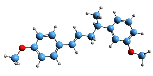 Imagem Fórmula Esquelética Dianethole Estrutura Química Molecular Composto Orgânico Isolado — Fotografia de Stock