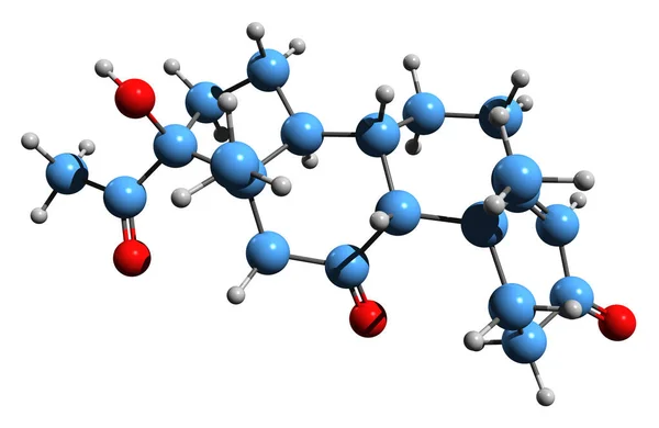 Aufnahme Der Deoxycortison Skelettformel Molekulare Chemische Struktur Von Desoxycortison Isoliert — Stockfoto