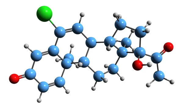 Obraz Kosterního Vzorce Delmadinone Molekulární Chemická Struktura Steroidního Progestinu Izolovaného — Stock fotografie