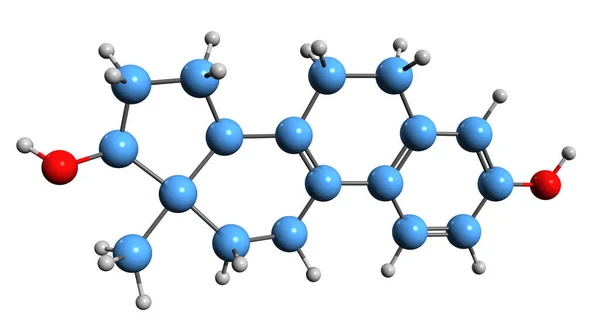 Obraz Kosterního Vzorce Dehydroestradiolu Molekulárně Chemická Struktura Steroidního Estrogenu Izolovaného — Stock fotografie