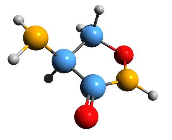 Aufnahme Der Cycloserine Skelettformel Molekulare Chemische Struktur Des Gaba Transaminasehemmers — Stockfoto