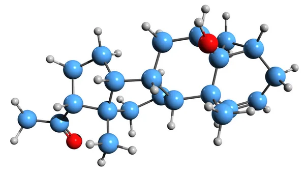 Beeld Van Cyclopregnol Skeletformule Moleculaire Chemische Structuur Van Neurosteron Geïsoleerd — Stockfoto