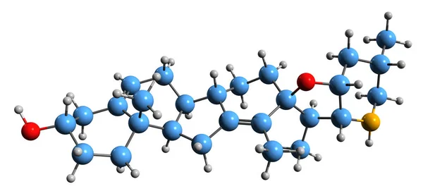 Зображення Скелетної Формули Циклопаміну Молекулярна Хімічна Структура Стероїдного Алкалоїду Ізольовано — стокове фото