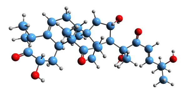 Imagem Fórmula Esquelética Cucurbitacina Estrutura Química Molecular Esteróide Vegetal Isolado — Fotografia de Stock