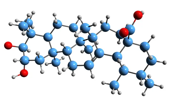 Aufnahme Der Corosolsäure Skelettformel Molekulare Chemische Struktur Des Pentazyklischen Triterpens — Stockfoto