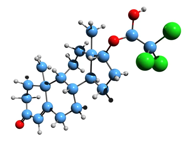 Εικόνα Της Cloxotestosterone Σκελετικός Τύπος Μοριακή Χημική Δομή Της Anabolicandrogenic — Φωτογραφία Αρχείου