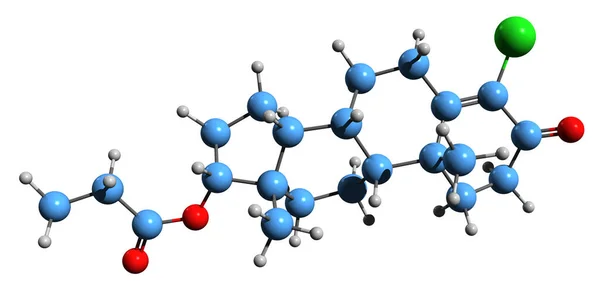 Beeld Van Clostebol Propionaat Skelet Formule Moleculaire Chemische Structuur Van — Stockfoto