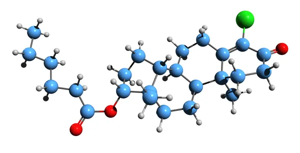 Immagine Della Formula Scheletrica Del Caproato Clostebol Struttura Chimica Molecolare — Foto Stock