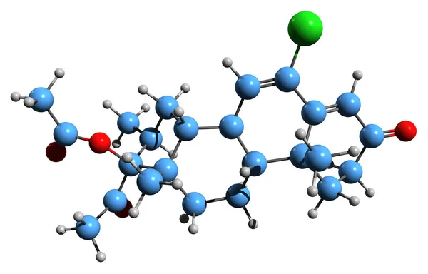 Εικόνα Του Οξικού Τύπου Clomegestone Σκελετικού Τύπου Μοριακή Χημική Δομή — Φωτογραφία Αρχείου
