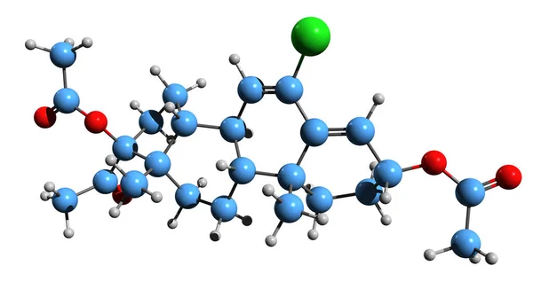 Εικόνα Του Σκελετικού Τύπου Οξικής Κλογεστόνης Μοριακή Χημική Δομή Της — Φωτογραφία Αρχείου