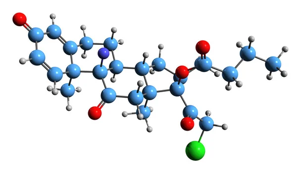 Εικόνα Του Σκελετικού Τύπου Clobetasone Butyrate Μοριακή Χημική Δομή Των — Φωτογραφία Αρχείου